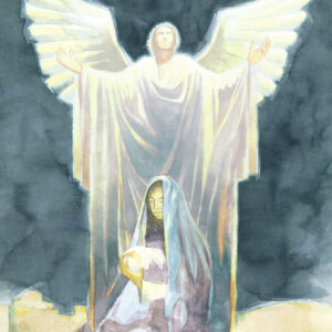18x24 Glad Tidings, watercolor