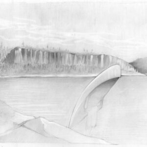 Toward Rose Lake, pencil on paper