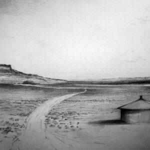 Fish Point, Arizona, pencil on paper