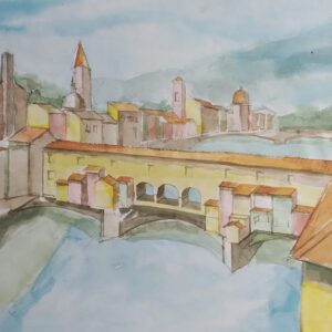 Florence, Italy, watercolor, 12x14
